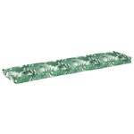 vidaXL Coussin de palette pour banc à motif de feuilles 180x40x8 cm en tissu Oxford