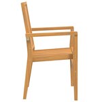 vidaXL Chaises de jardin empilables lot de 8 56 5x57 5x91 cm bois teck