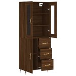vidaXL Buffet haut Chêne marron 69 5x34x180 cm Bois d'ingénierie