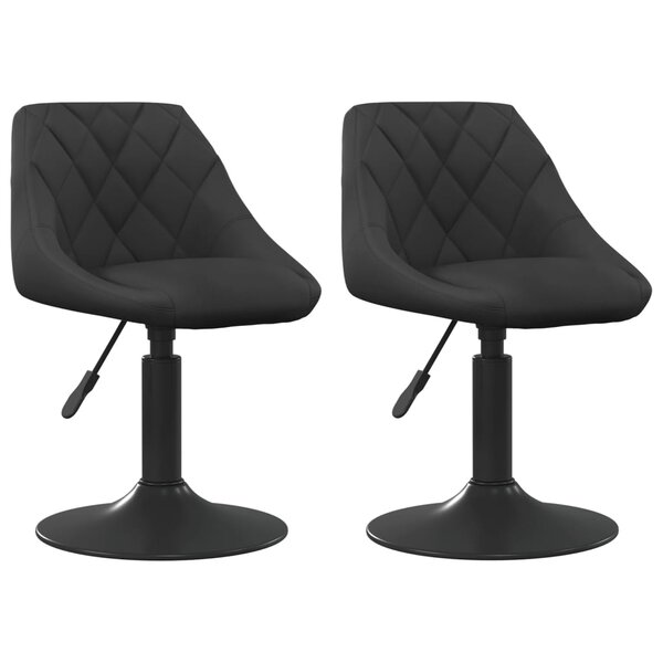 vidaXL Chaises pivotantes à manger lot de 2 Noir Velours