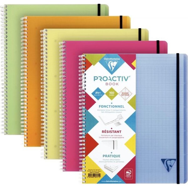 Cahier-trieur Linicolor Fresh 160 pages perforées seyès A4+ CLAIREFONTAINE