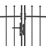 vidaXL Portail de clôture de jardin avec dessus en lance 5x1 75 m Noir