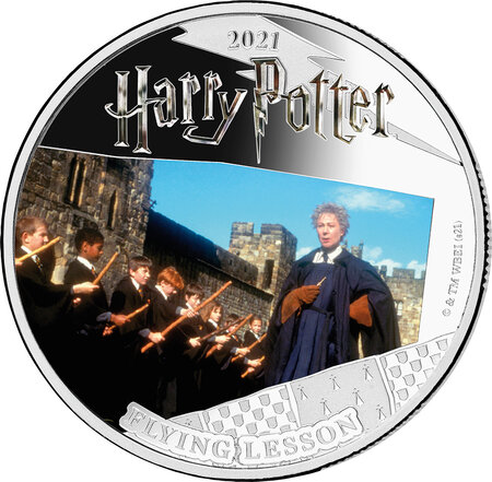 Pièce de monnaie en Argent 5 Dollars g 31.1 (1 oz) Millésime 2021 Harry Potter Samoa 2021 FLYING LESSON