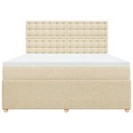 vidaXL Sommier à lattes de lit avec matelas Crème 180x200 cm Tissu