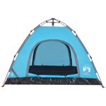 vidaXL Tente de camping 3 personnes bleu libération rapide