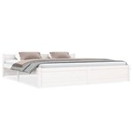 vidaXL Cadre de lit Blanc Bois massif 180x200 cm Super King