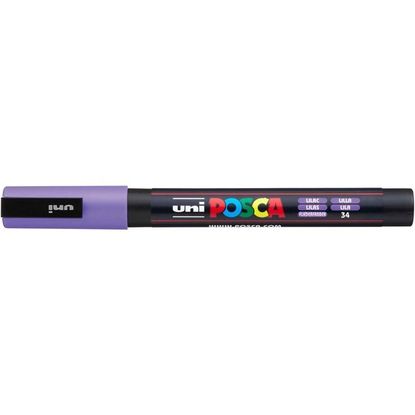 Marqueur pointe conique fine pc3m 0 9 - 1 3mm lilas x 6 POSCA