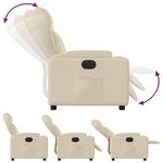 vidaXL Fauteuil inclinable électrique Crème Tissu