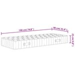 vidaXL Matelas à ressorts ensachés dureté moyenne 90x190 cm