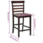 vidaXL Tabourets de bar lot de 2 Marron Tissu