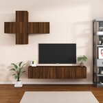 vidaXL Ensemble de meubles TV 7 Pièces Chêne marron Bois d'ingénierie