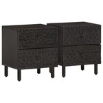 vidaXL Tables de chevet 2 Pièces noir 40x33x46 cm bois de manguier solide