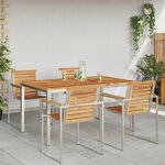 vidaXL Table de salle à manger 150x90x75 cm en bois massif de teck