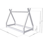 Lit Tipi enfant bois massif naturel 90 x 180 cm