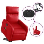 vidaXL Fauteuil inclinable de massage électrique rouge similicuir