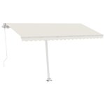 vidaXL Auvent manuel rétractable sur pied 400x350 cm Crème