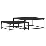 vidaXL Tables basses gigognes 2 Pièces noir bois d'ingénierie