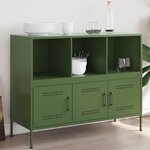 vidaXL Buffet vert olive 100 5x39x79 cm acier laminé à froid