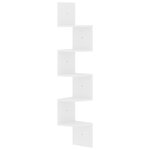 vidaXL Étagère d'angle murale blanc brillant 19x19x123 cm