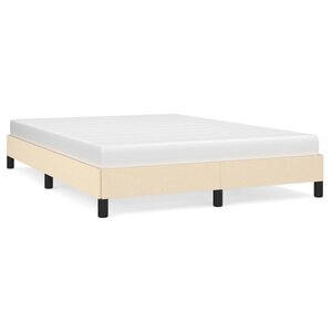 vidaXL Cadre de lit Crème 140x190 cm Tissu