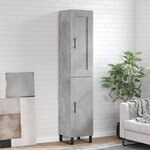 vidaXL Buffet haut Gris béton 34 5x34x180 cm Bois d'ingénierie