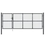 vidaXL Portal de jardin maille anthracite 350x175 cm acier galvanisé