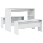 vidaXL Ensemble table à manger et bancs 3 Pièces bois d'ingénierie