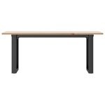 vidaXL Table basse cadre en O 110x40x45 cm bois de pin massif et fonte