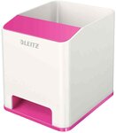 Pot à crayons Sound WOW Duo Colour, 2 compartiments Rose LEITZ