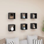 vidaXL Étagères cube murales 6 Pièces gris brillant 22x15x22 cm