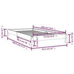 vidaXL Lit empilable Gris 75x190 cm Bois de pin massif