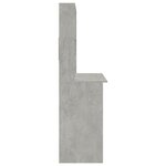 vidaXL Bureau avec étagères Gris béton 102x45x148 cm Bois d'ingénierie