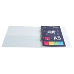 Classeur Personnalisable Rigide 3 Poches Kreacover - 2 Anneaux En D 20mm - A5 - Blanc - X 10 - Exacompta