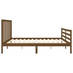 vidaXL Cadre de lit avec tête de lit marron miel 200x200cm bois massif