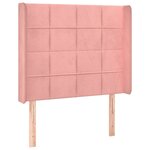 vidaXL Tête de lit avec oreilles Rose 93x16x118/128 cm Velours