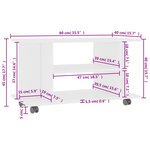 vidaXL Meuble TV avec roulettes blanc 80x40x45 cm bois d'ingénierie