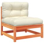 vidaXL Salon de jardin 7 Pièces avec coussins cire marron bois pin massif