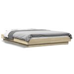 vidaXL Cadre de lit chêne sonoma 135x190 cm bois d'ingénierie