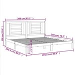 vidaXL Cadre de lit Bois de pin massif 200x200 cm