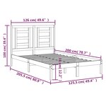 vidaXL Cadre de lit Bois de pin massif 120x200 cm