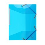 Exacompta chemise 3rabats elastiques 24x32cm polypropylène transparent turquoise