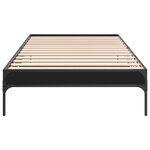vidaXL Cadre de lit noir 90x200 cm bois d'ingénierie et métal