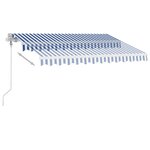 vidaXL Auvent automatique sur pied 300x250 cm Bleu/Blanc
