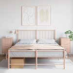 vidaXL Tables de chevet 2 Pièces rose 36x39x68 cm acier laminé à froid