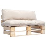 vidaXL Canapé de jardin palette avec coussins sable Pinède