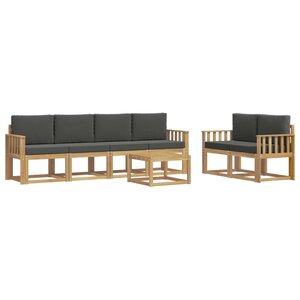 vidaXL Ensemble de canapés d'extérieur 7 Pièces Blanc et anthracite