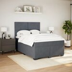 vidaXL Sommier à lattes de lit et matelas Gris foncé 140x200cm Velours