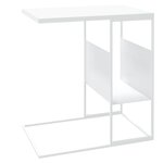 vidaXL Table d'appoint Blanc 55x36x59 5 cm Bois d'ingénierie