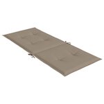 vidaXL Coussins de chaise de jardin dossier haut lot de 2 taupe tissu