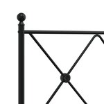 vidaXL Cadre de lit métal avec tête de lit noir 135x190 cm